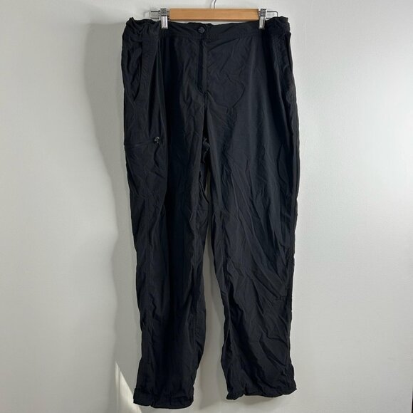 LL Bean Pants Womens 18 Black Nylon Spandex Stretch Outdoor Hiking Zip Pockets - Picture 1 of 12
